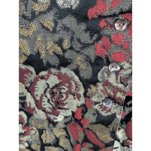 Chico's Long Beaded Floral Tapestry Metallic Jacket Blazer Floral Size Large - Picture 6 of 9